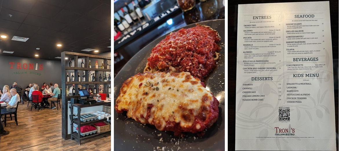 Troni's Italian Bistro Menu